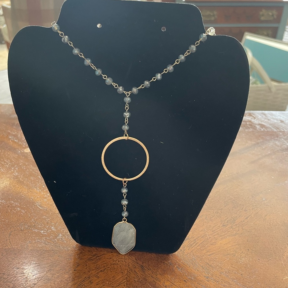 Gorgeous beaded necklace with gold accents